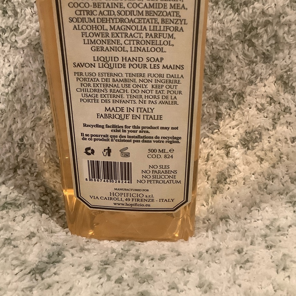 Hopificio Firenze The Secret Garden Scented Magnolia Blossoms Hand Soap NWT - Picture 9 of 16